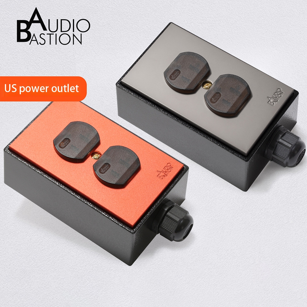 Audiobastion HiFi-Grade US Power Outlet Kit Anti-Vibration Faceplate Back Box (ติดตั้งล่วงหน้าและพื้นผิว)