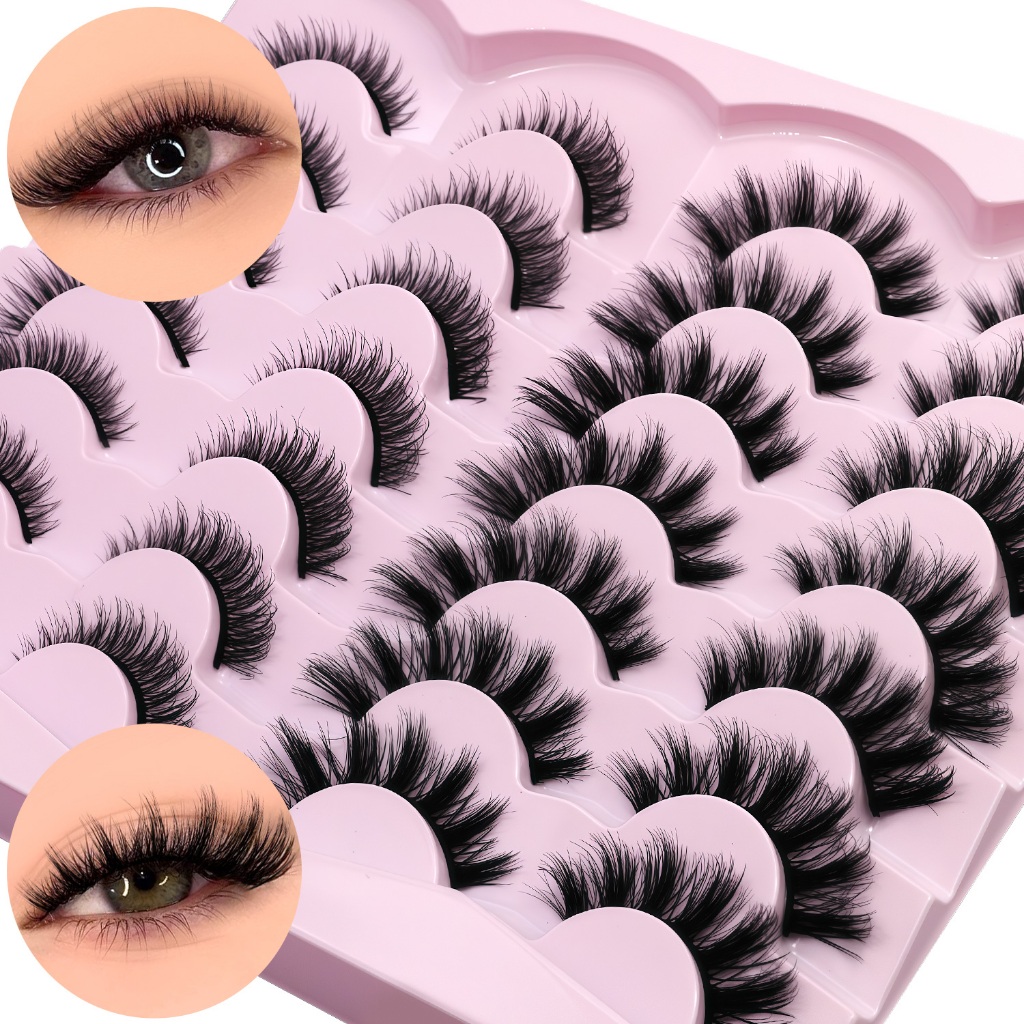 GROINNEYA Voluminous Lashes Cat Eye Fluffy Lashes Faux Mink Hybrid Lashes คุณภาพสูง Lashes Extension