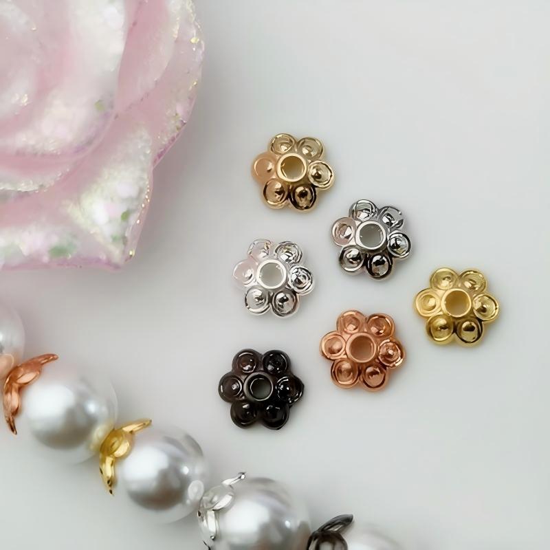 ADJ0015 [สีเดียวกว่า 100 ชิ้นแถม 30 ชิ้น] กระเป๋า 14K สไตล์ใหม่ Gold Retention Receptacle Spacer Pho