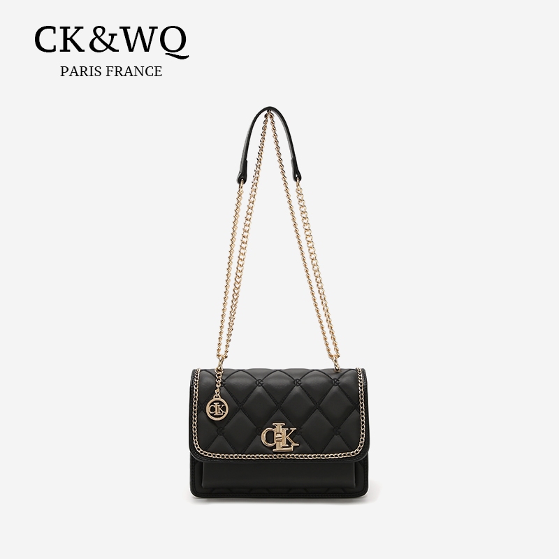 กระเป๋าสะพายไหล่เชือกฝ้าย CK&WQ สงกรานต์ พร้อมสายโซ่และอุปกรณ์โลหะ เหมาะสำหรับการใช้งานประจำวัน