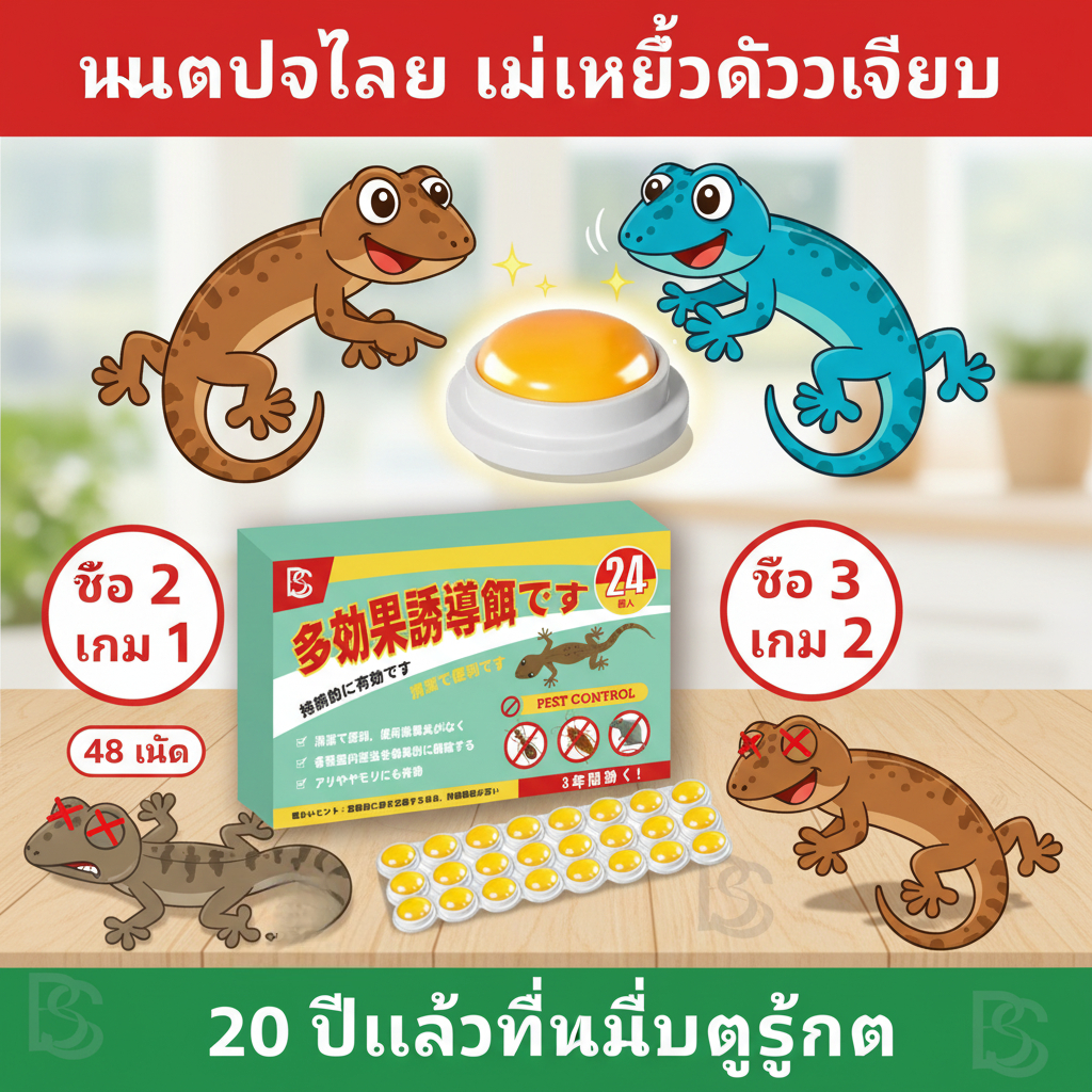 【ซื้อ 1 แถม 1】✅ไม่มีจิ้งจกในบ้านอีกต่อไป! 🦎 NANA ยาจิ้งจก ยาฆ่าตุ๊กแก ไล่จิ้งจก ยาฆ่าจิ้งจก 24 ชิ้น เหยื่อดักจิ้งจก ปลอดภัยต่อคนและสัตว์เลี้ยง