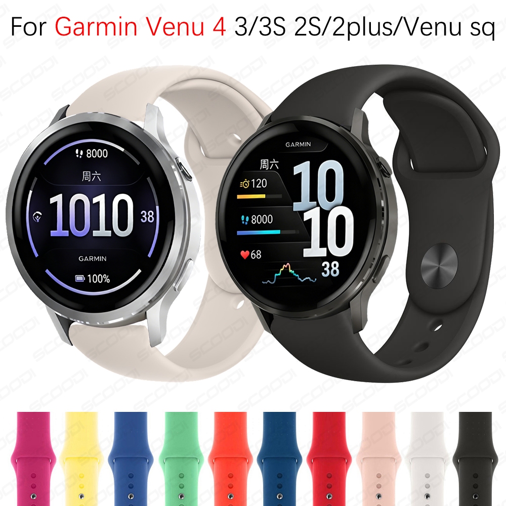 18 มม.20 มม.22 มม.ซิลิโคนสําหรับ Garmin Venu 4 3 2 2s 3s 2Plus SQ 2 Vivoactive 6 5 4 4s นาฬิกา Forerunner 970 165 สร้อยข้อมือสายรัดข้อมือ