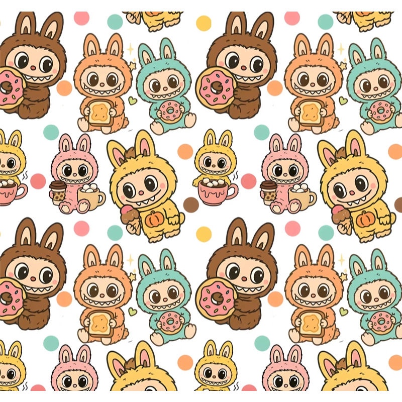 Kydex Sheet Thermoplastic Pink Labubu Pattern พร้อมปลอก DIY