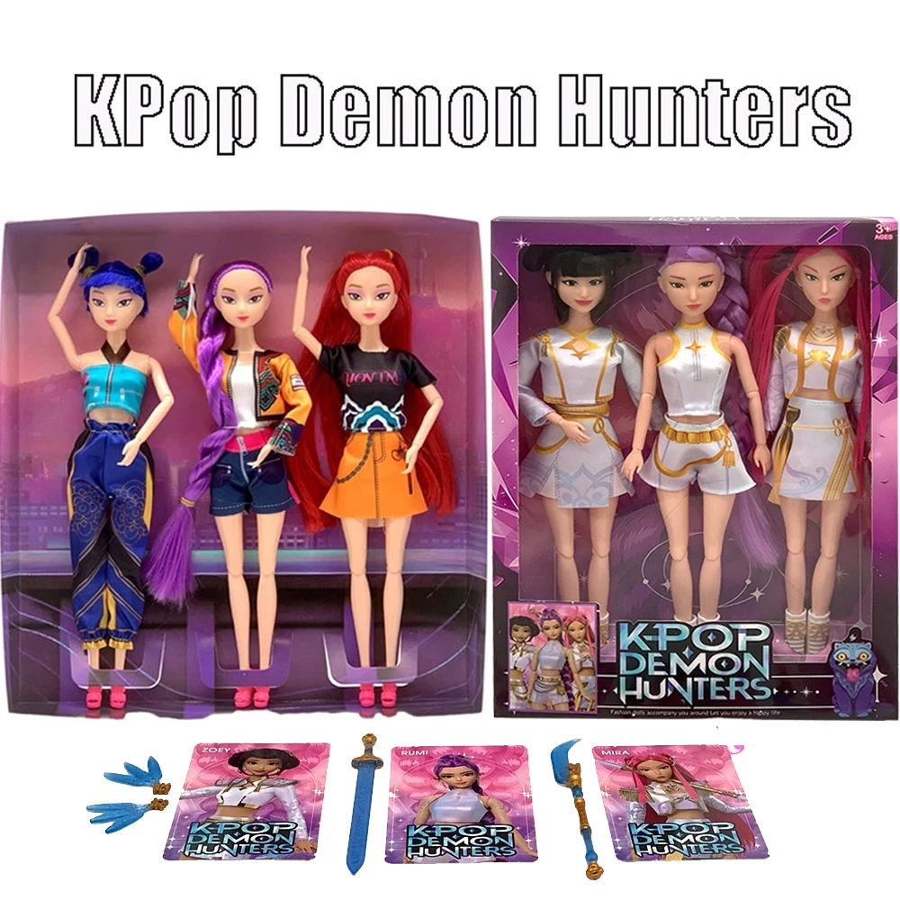 KPop Demon Hunters Rumi Action Figure Zoey Mira ของเล่นโมเดลข้อต่อที่สามารถเคลื่อนย้ายได้