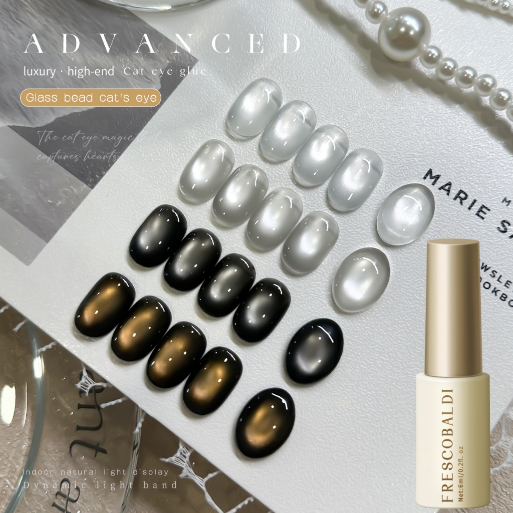 FRESCOBALDI 6ml ใหม่ Super Bright Moonlight White Cat Eye Gel ยาทาเล็บเหมาะสําหรับร้านทําเล็บ