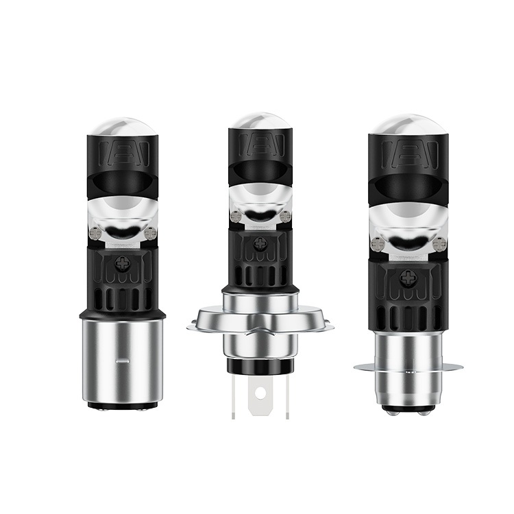 1ชิ้น360°H4 H6 BA20D/P15D LED ไฟหน้ารถจักรยานยนต์ 1440LM High Low Beam สกู๊ตเตอร์รถจักรยานยนต์สีเหลืองสีขาวหมอก