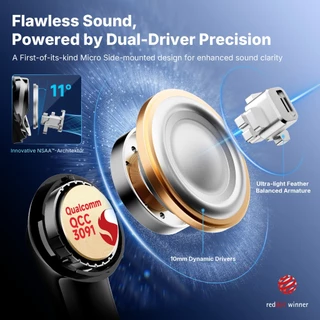 EarFun Air Pro 4+ (4 plus) Adaptive Noise Cancelling หูฟังไร้สาย, aptX Lossless,6 Mics AI Clear Call