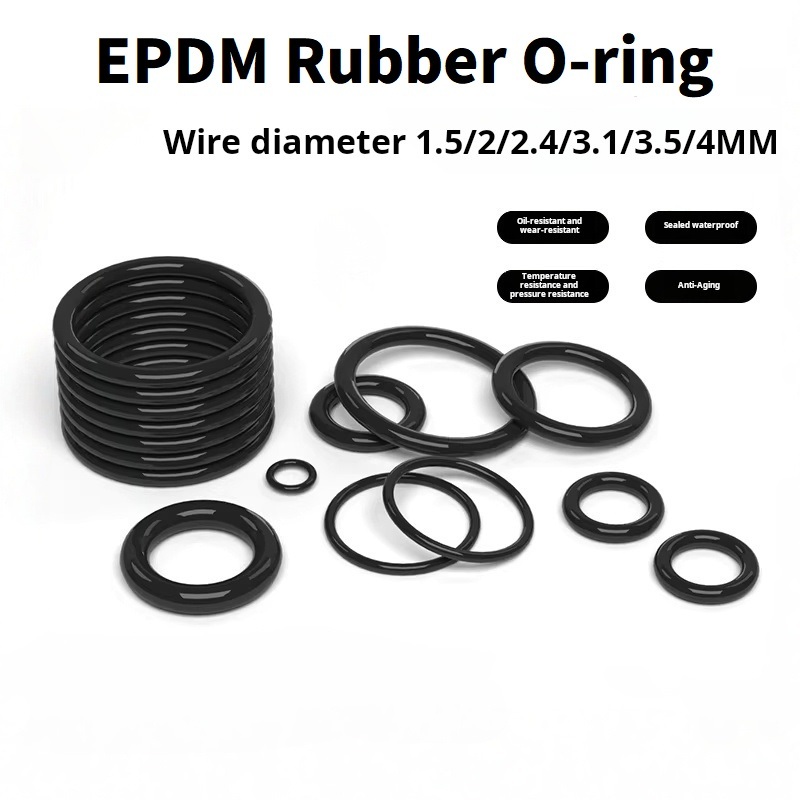 ยางโอริง EPDM ขนาดเส้นผ่าศูนย์กลางลวด 1/1.5/1.9 มม. ในสต็อกซีล EPDM