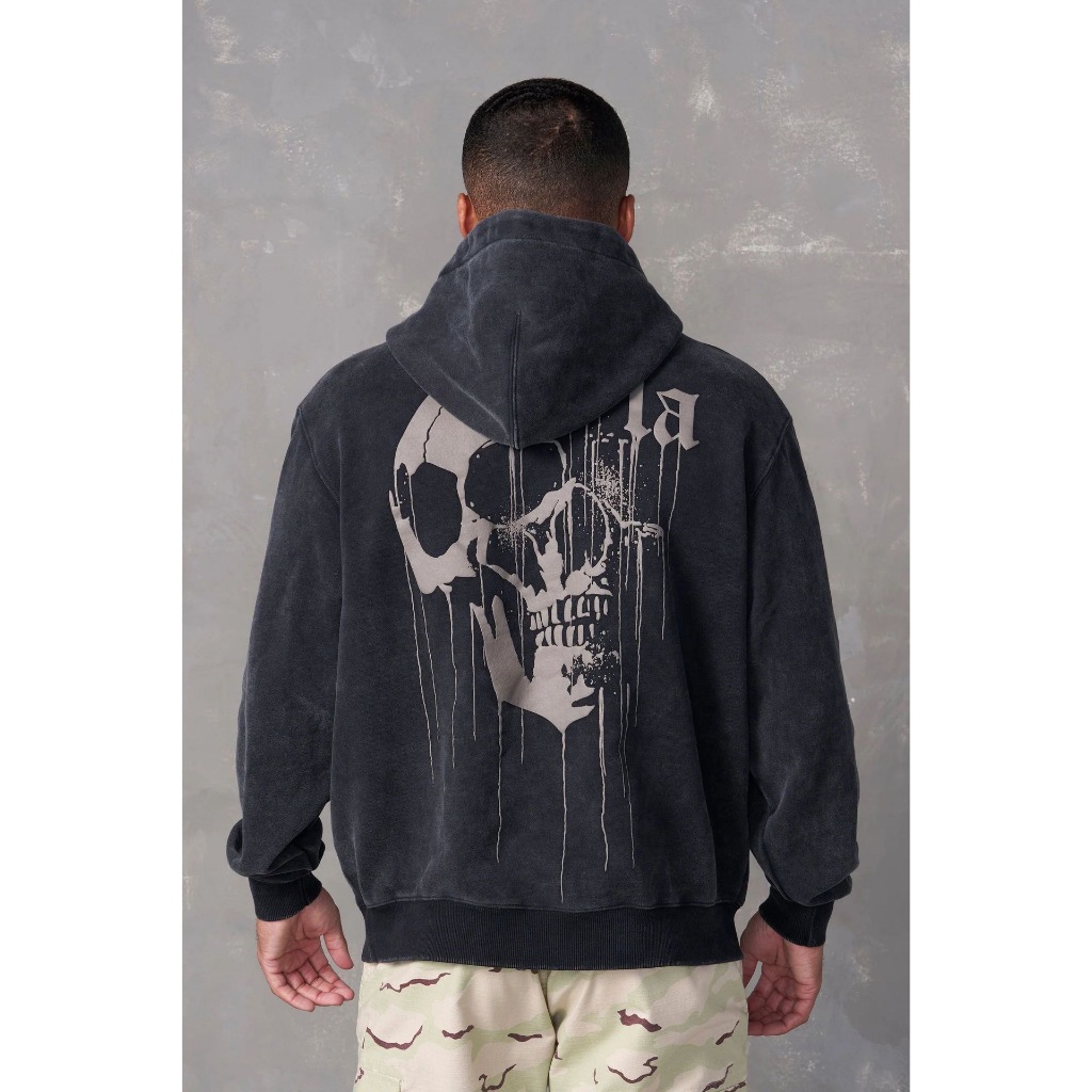 ใหม่ YOUNGLA สไตล์อเมริกันสำหรับผู้ชาย "Skeleton" เสื้อกันหนาวมีฮู้ด ขนาดใหญ่ เหมาะสำหรับกิจกรรมกลางแจ้ง ฟิตเนส และการออกกำลังกาย ทำจากวัสดุคุณภาพสูง