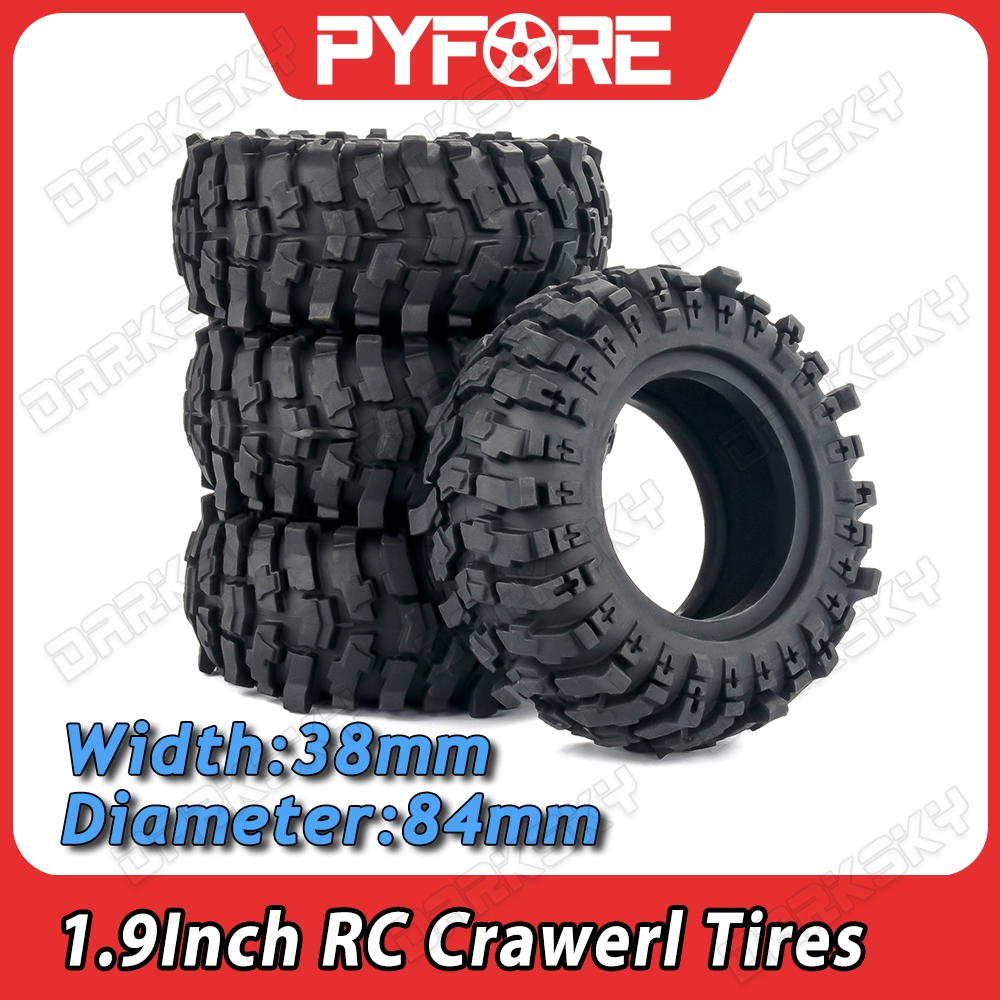 PYFORE 4 ชิ้น 1.9 นิ้ว RC Crawerl ยาง 84 * 38 มิลลิเมตรสําหรับ 1/12 RC รุ่น Crawrl รถอัพเกรดอุปกรณ์เสริม R270