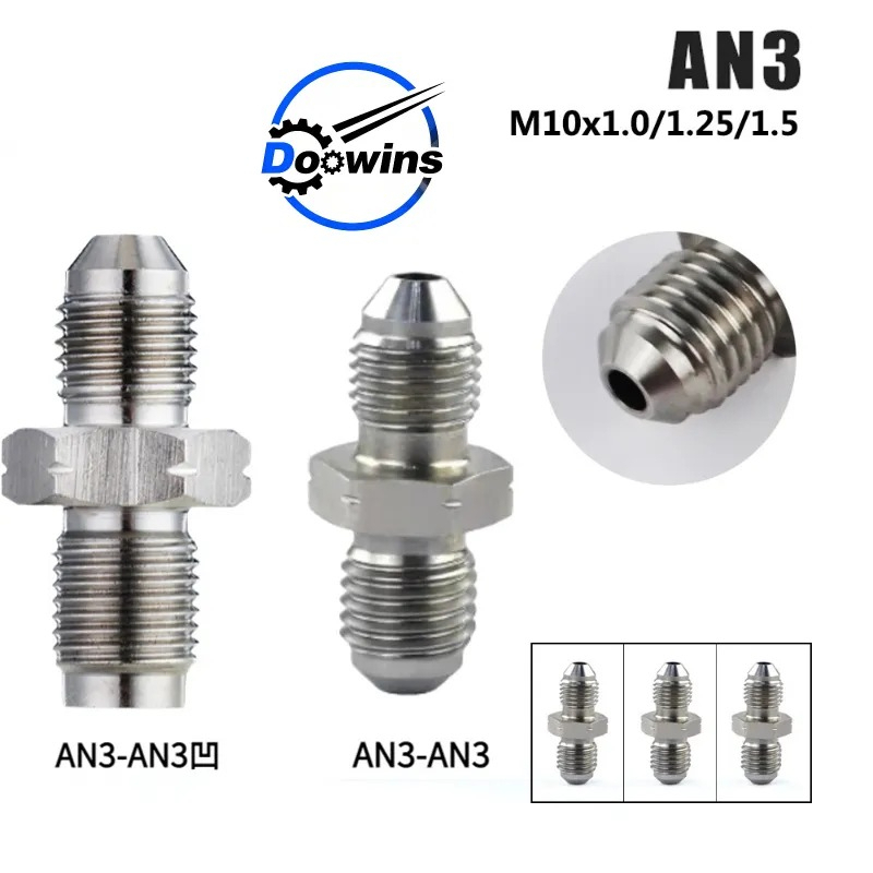 อะแดปเตอร์ข้อต่อท่อเบรก AN3 สเตนเลส 3AN เป็น M10 1.25 1.5 1.0 ตัวผู้