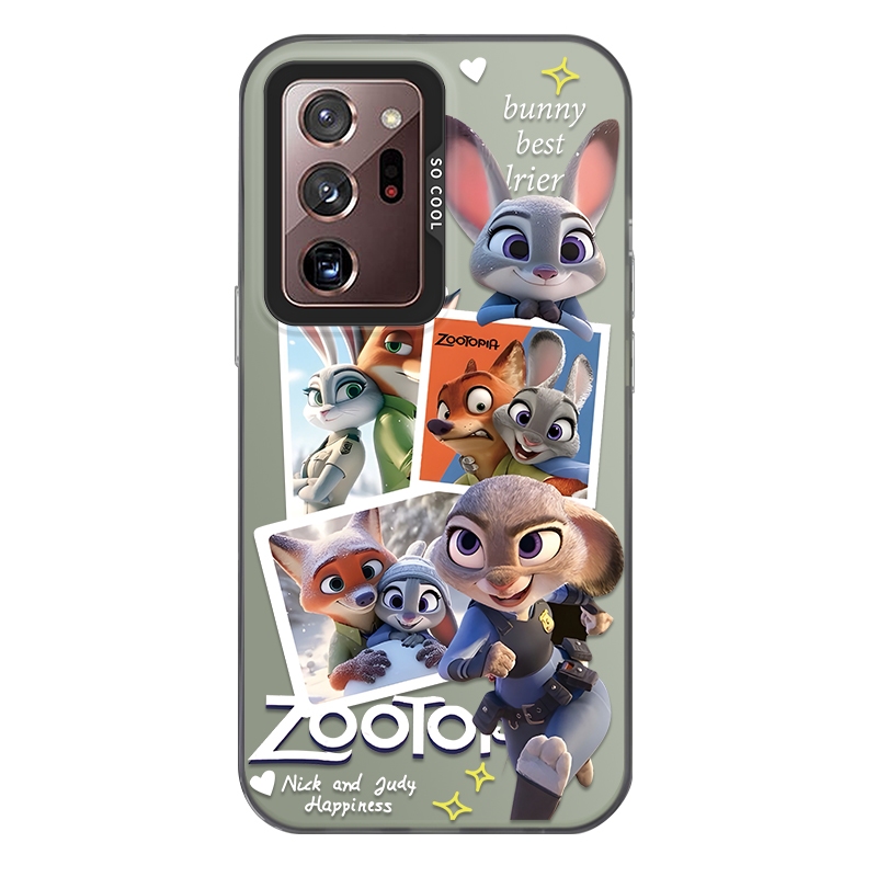 สําหรับ Samsung Galaxy Note 20 Ultra/Samsung Note 20 Ultra 5G,รูปแบบสุนัขจิ้งจอกและกระต่าย,กันรอยขีดข่วน,และมีความรู้สึกมือที่ดี,เคสโทรศัพท์ IMD ป้องกันการตกแบบด้านคุณภาพสูง