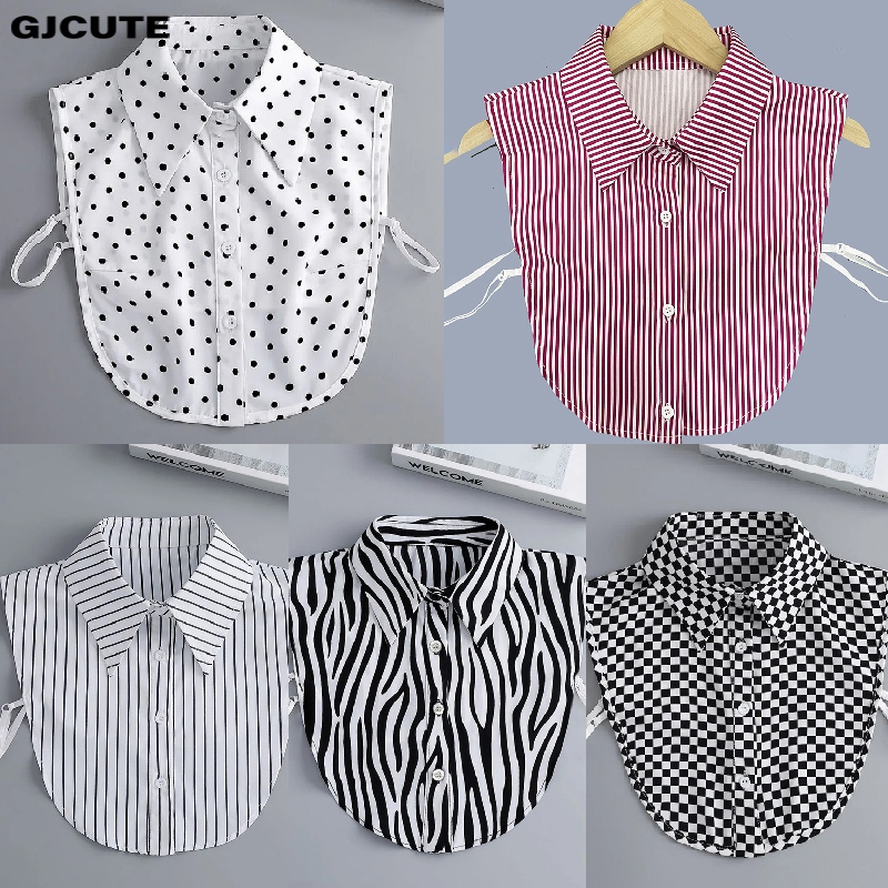 Gjcute คอปกเสื้อเชิ้ตปลอม ถอดออกได้ เครื่องประดับ สําหรับผู้หญิง WTD