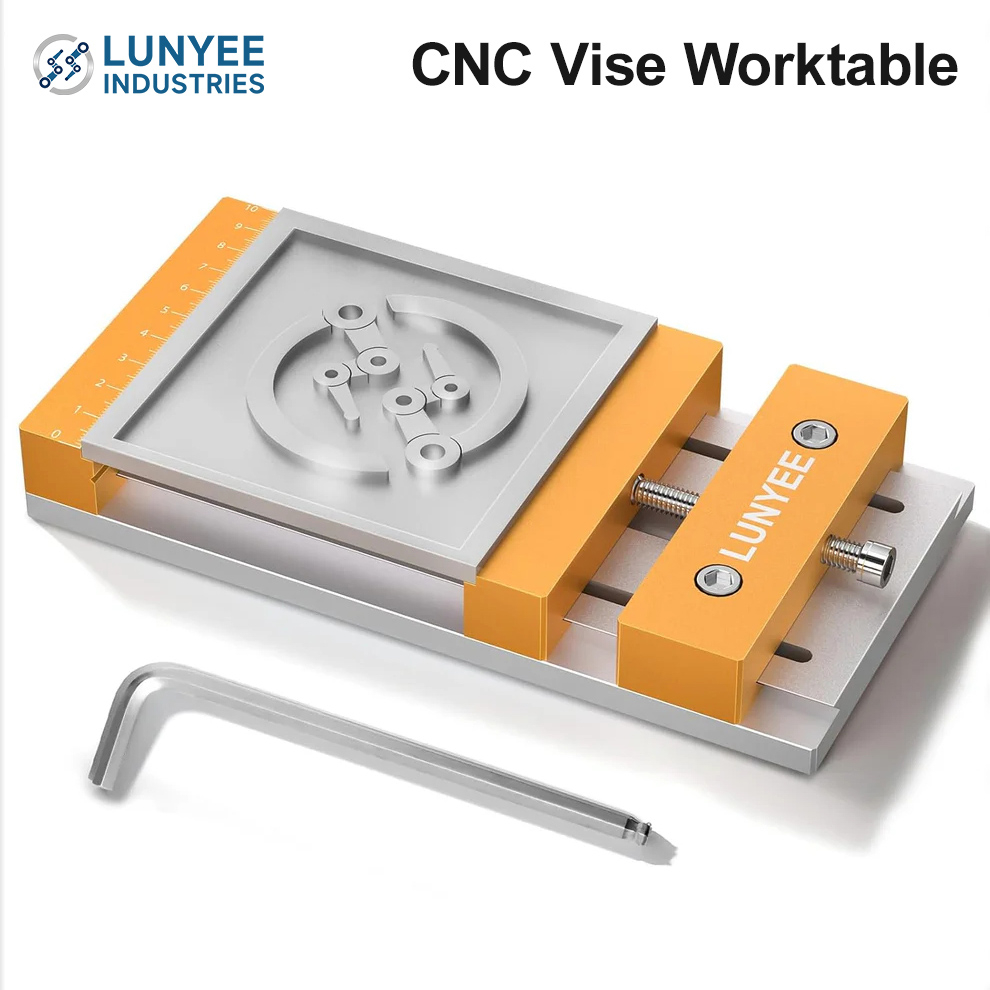 LUNYEE ใหม่ CNC Workpiece ตําแหน่งติดตั้งอลูมิเนียม CNC Vise/CNC Clamps สําหรับ LUNYEE 3018 series, 4040 – 7.87 x 3.94 (20x10 ซม.)