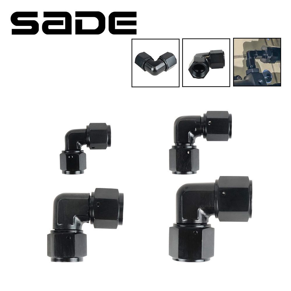 SADE AN4 AN6 AN8 AN10 90 องศาข้อศอกหมุนหญิง Thread To Hose End ฟิตติ้งอะแดปเตอร์สําหรับ Braided การใช้สายท่อ Adaptor