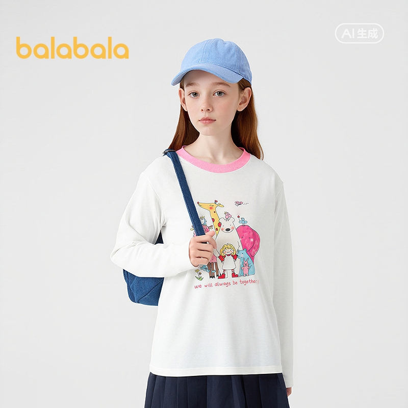 balabala تيشيرت بنات قطن بأكمام طويلة 2025 — صورة 3