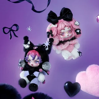 POP MART SKULLPANDA × KUROMI /MY MELODY Plush Action Toys Figure Birthday Gift Kid Toy