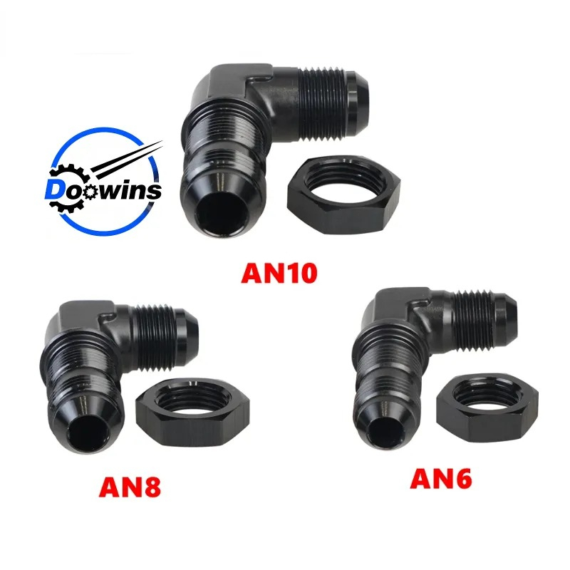 An6 AN8 AN10 อะแดปเตอร์ข้อต่อหัวน้ํามันเชื้อเพลิง 90 องศา พร้อมน็อตหัวเที่ยง AN6 AN8 AN10 สําหรับ Ta