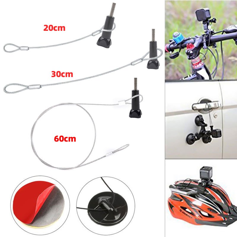 สายรัดกล้อง GoPro ป้องกันการสูญหาย พร้อมสติกเกอร์เมาท์ สําหรับกล้องแอคชั่น