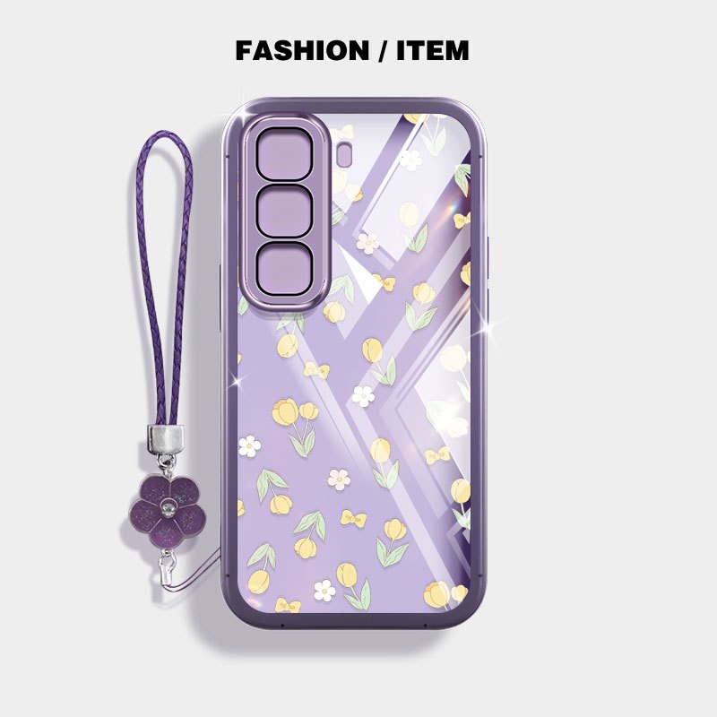 YBD เคสโทรศัพท์สําหรับ Tecno Spark 40C Spark 40 Pro + KM6 KM7 Clear ด้านล่างดอกไม้สีสันสดใส