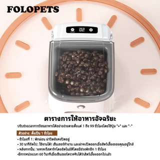 FOLOPETS ให้อาหารแมวอัตโนมัติ เครื่องให้อาหารอัตโนมัติ ไร้สายไม่ต้องเสียบพลังงาน เหนี่ยวนำฝาเปิดอัตโนมัติ