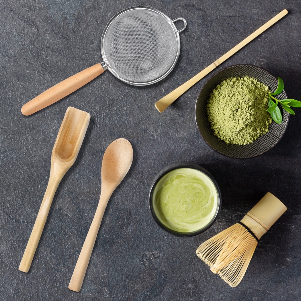 6 ชิ้น ชุดชงมัทฉะ Matcha Whisk Set แปรงตีมัทฉะไม้ไผ่ อุปกรณ์ชงชาเขียวญี่ปุ่น ใช้ซ้ำได้