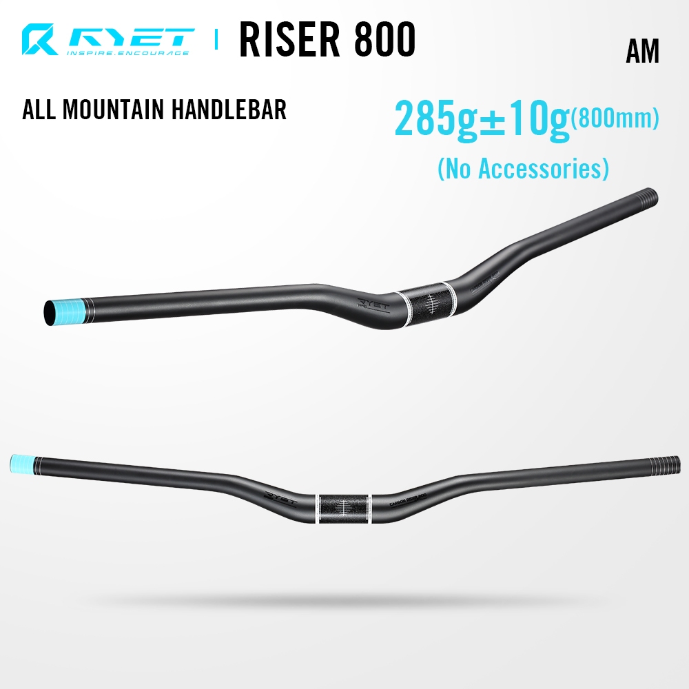 สต็อกพร้อม! RYET Riser 800 DH Downhill คาร์บอน Handlebar 35 มม. 800 มม.กว้างคาร์บอนไฟเบอร์ 45 มม.RIS