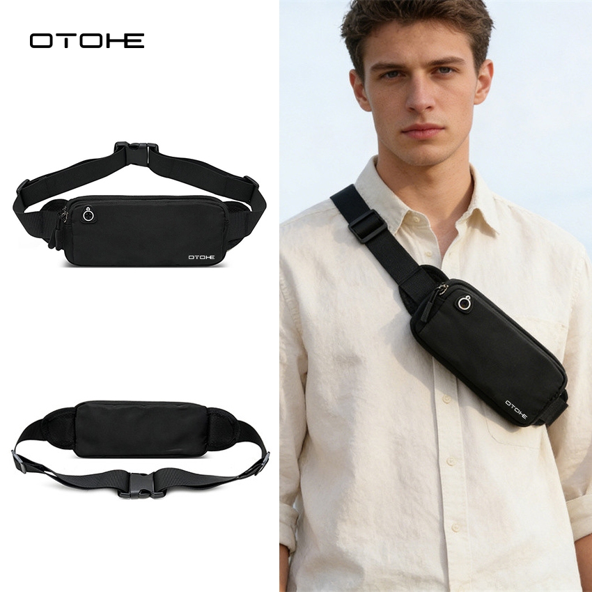 OTOHE กีฬากลางแจ้งแฟชั่นกระเป๋าคาดเอว Ultrathin กระเป๋าวิ่งเอว Fanny Pack Jogging พร้อมรูหูฟัง