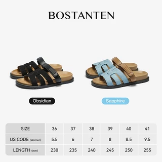 BOSTANTEN​ รองเท้าแตะลำลอง นุ่มสบาย รองรับเท้า ใส่ง่าย ทนทาน ดีไซน์ยีนส์ Aethel​ shoes