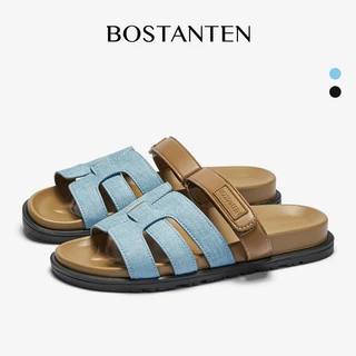 BOSTANTEN​ รองเท้าแตะลำลอง นุ่มสบาย รองรับเท้า ใส่ง่าย ทนทาน ดีไซน์ยีนส์ Aethel​ shoes
