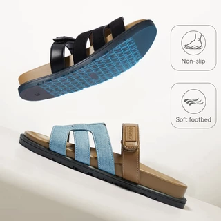 BOSTANTEN​ รองเท้าแตะลำลอง นุ่มสบาย รองรับเท้า ใส่ง่าย ทนทาน ดีไซน์ยีนส์ Aethel​ shoes