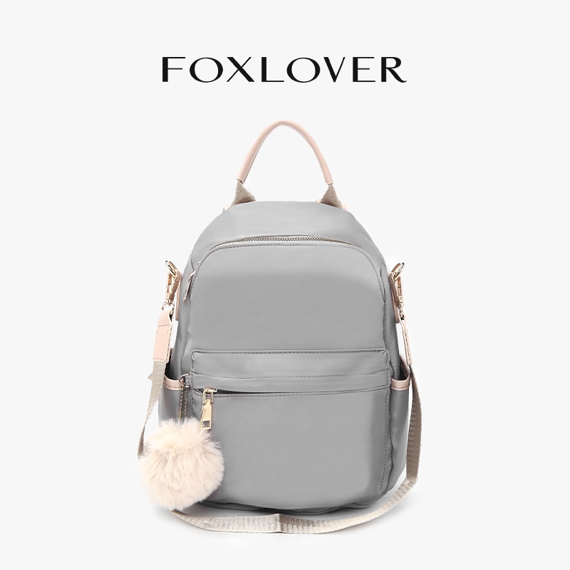 FOXLOVER กระเป๋าเป้สะพายหลังผู้หญิง แบบSplashproof น้ำหนักเบาและทนทาน มีให้เลือกหลายสีเช่นสีเทาสีดำและสีชมพู