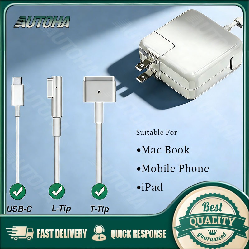 แล็ปท็อปชาร์จ Adaptor 45W 60W 85W สายไฟ Fast Charger เปลี่ยน Type C 30W 61W 87W