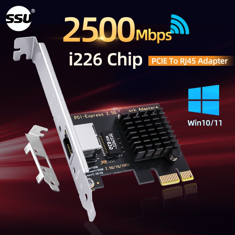 2.5G PCI-E ถึง RJ45 การ์ดเครือข่าย Intel I226 ชิป Gigabit Ethernet PCI Express การ์ดเครือข่าย 10/100/2500Mbps 1Gbps/2.5Gbps สําหรับ PC ราคา ถูกที่สุด ดีลบีเคเค