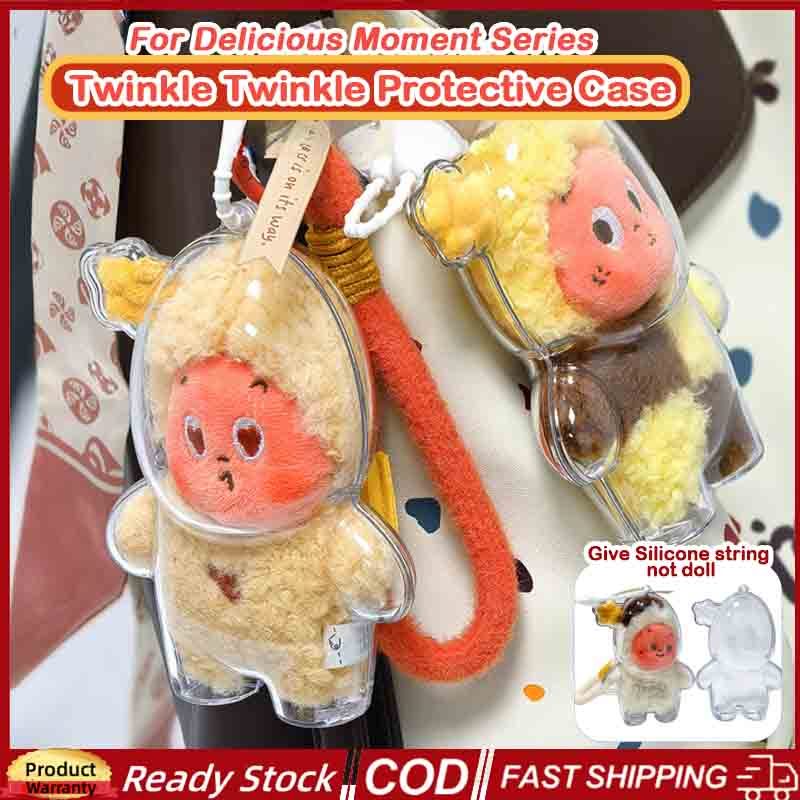 4pcs TWINKLE SAVOR THE MOMENT Series ตุ๊กตาป้องกันกรณีความโปร่งใสสูง TWINKLE ไวนิล Plush Face ฝาครอบป้องกันกันน้ํากันฝุ่นตุ๊กตาพวงกุญแจกระเป๋า