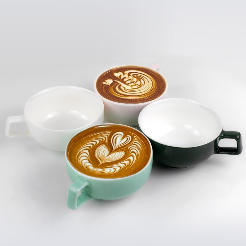 WPM X AIRFLOW COFFEE LATTE CUPS Convection Embossed Ceramic Coffee Cup (Sawada Cup) - Professional L
