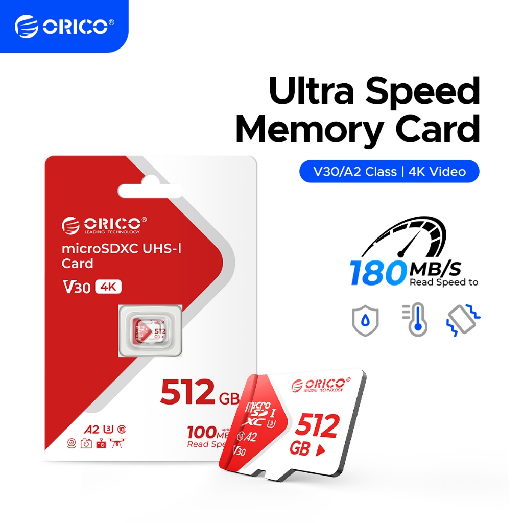 ORICO Micro SD Card Class 10 การ์ดหน่วยความจํา 100M/S ความเร็วสูง 32GB 64GB 128GB 256G (TF30)