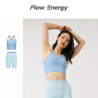 Flow Energy ชุดกีฬากางเกงขาสั้นsport bra บรา แห้งเร็ว เหมาะสำหรับวิ่ง ปั่นจักรยาน FL0K001＋FL0K008