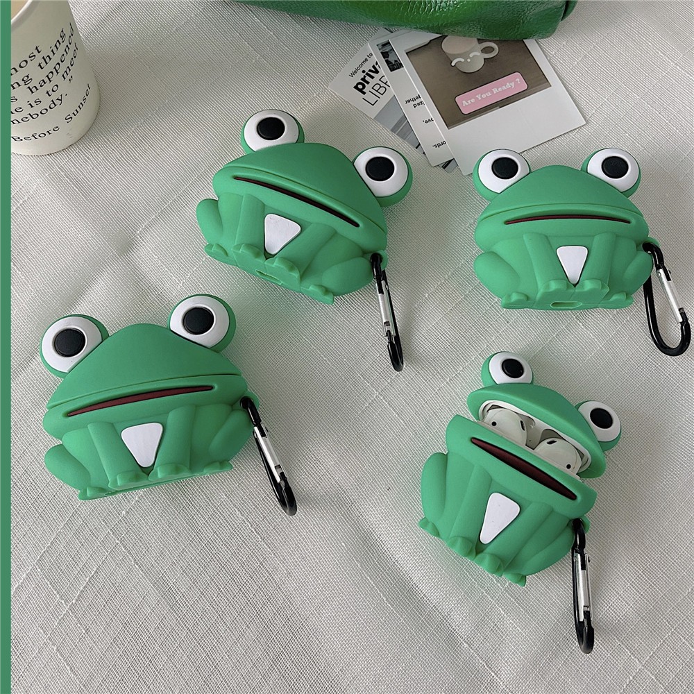 (ไม่มีหูฟัง) กบหมอบซิลิโคนสร้างสรรค์หูฟังบลูทูธสําหรับ Airpods 1/2/3/Pro/Pro2/Pro3 หูฟังบลูทูธ Anti 