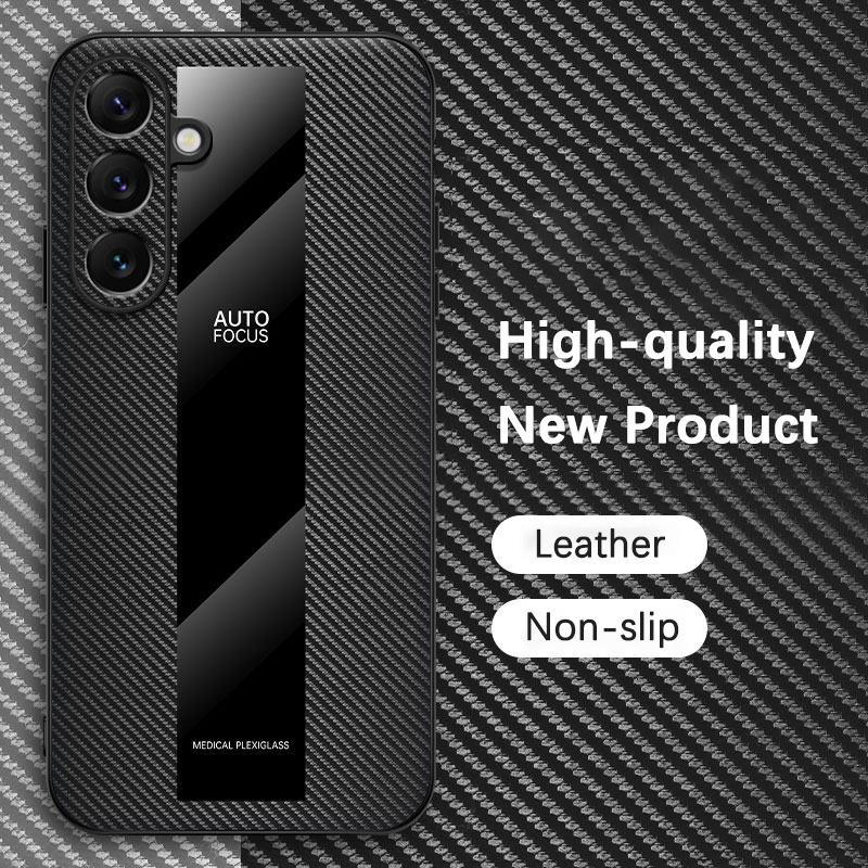 SAMSUNG ปลอกสําหรับSamsung Galaxy S26 Plus 5G S26 + S26Plusเคสโทรศัพท์หนังอะคริลิคคาร์บอนไฟเบอร์ขอบน