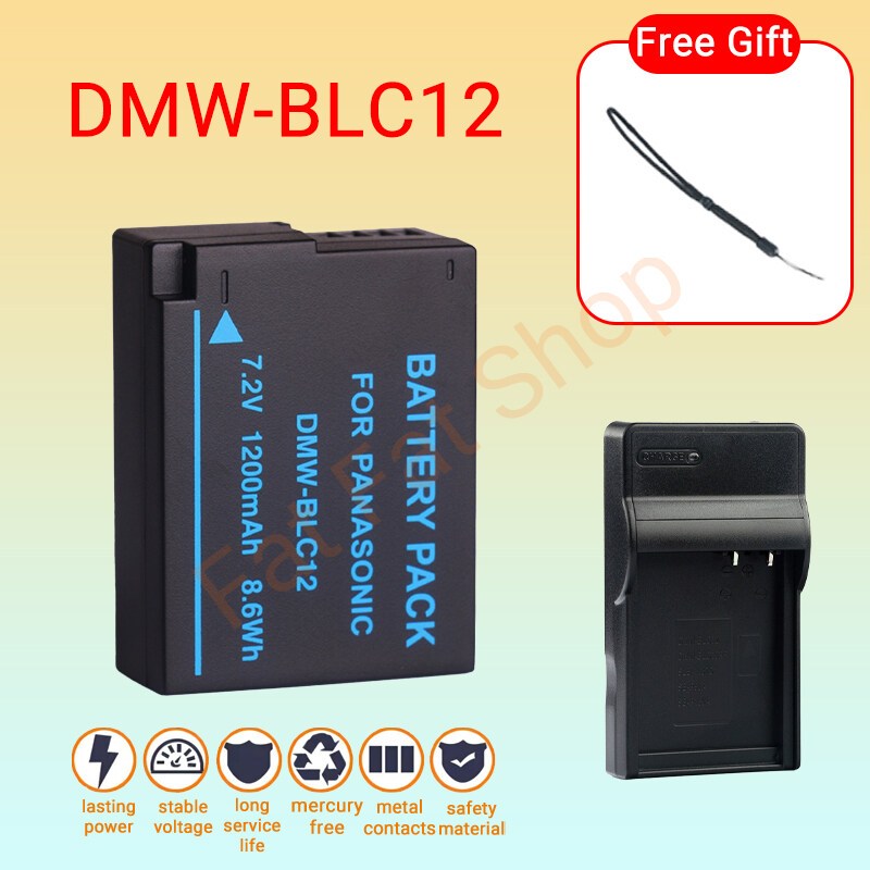 DMW-BLC12, DMW-BLC12E, BLC12GK, DMW-BLC12PP แบตเตอรี่, เหมาะสําหรับ Panasonic DMC-GX8, G5, G6K, G7, 