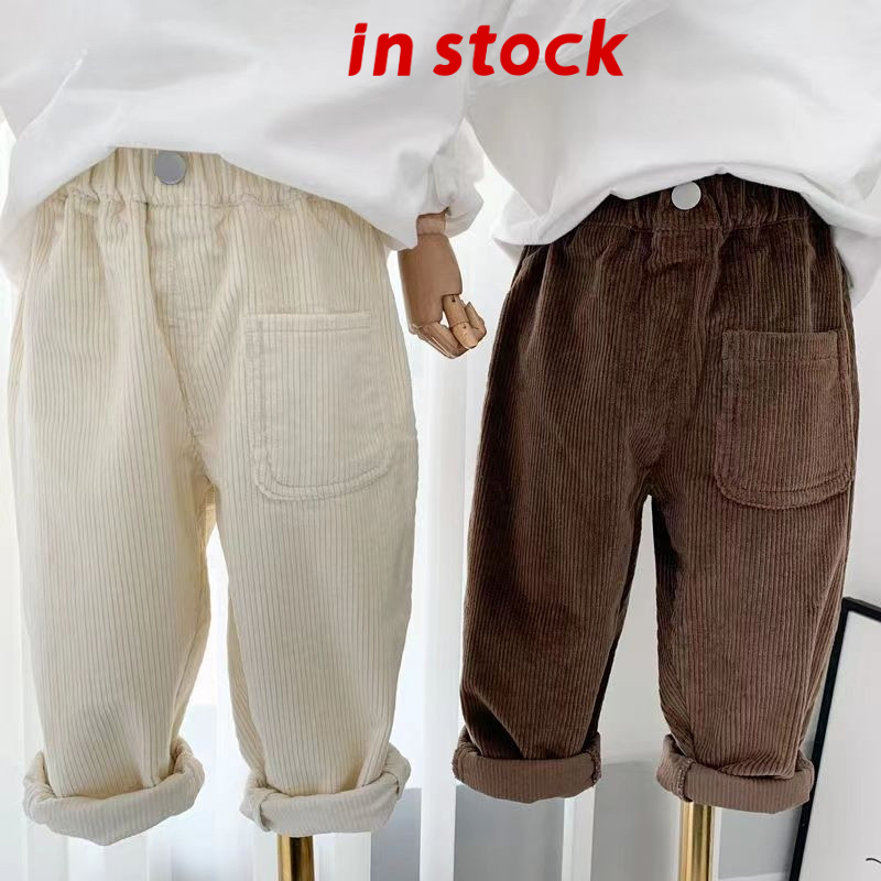 [Grojoy] กางเกงเด็ก กางเกงผ้าลูกฟูกลําลองเวอร์ชั่นเกาหลี GR131 #