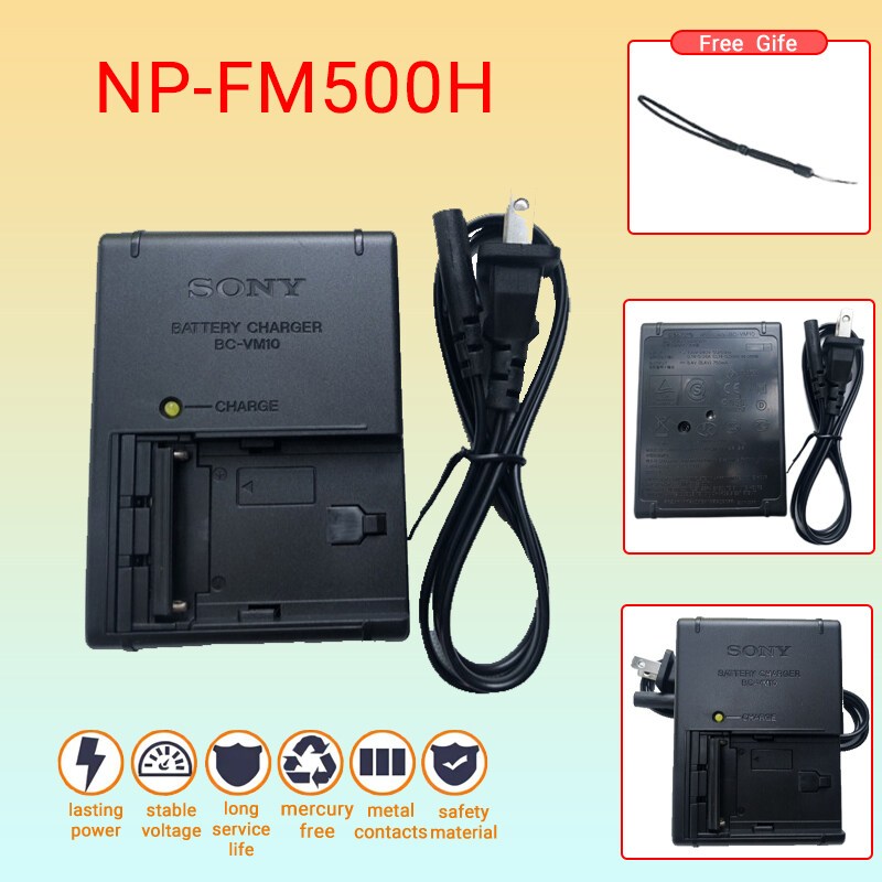 Sony กล้อง NP-FM500H NP FM50 FM55H FM500H BC-VM10 VM10 แบตเตอรี่เหมาะสําหรับ A700 A900 A580 A500 A10