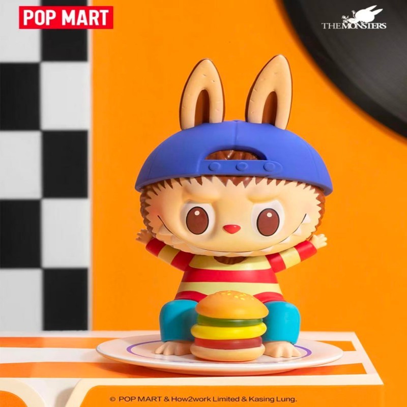 LABUBU LABUBU Zimomo Sweet Burger ลิฟท์มือสํานักงานตุ๊กตาตกแต่งสินค้าของขวัญอินเทรนด์เล่น