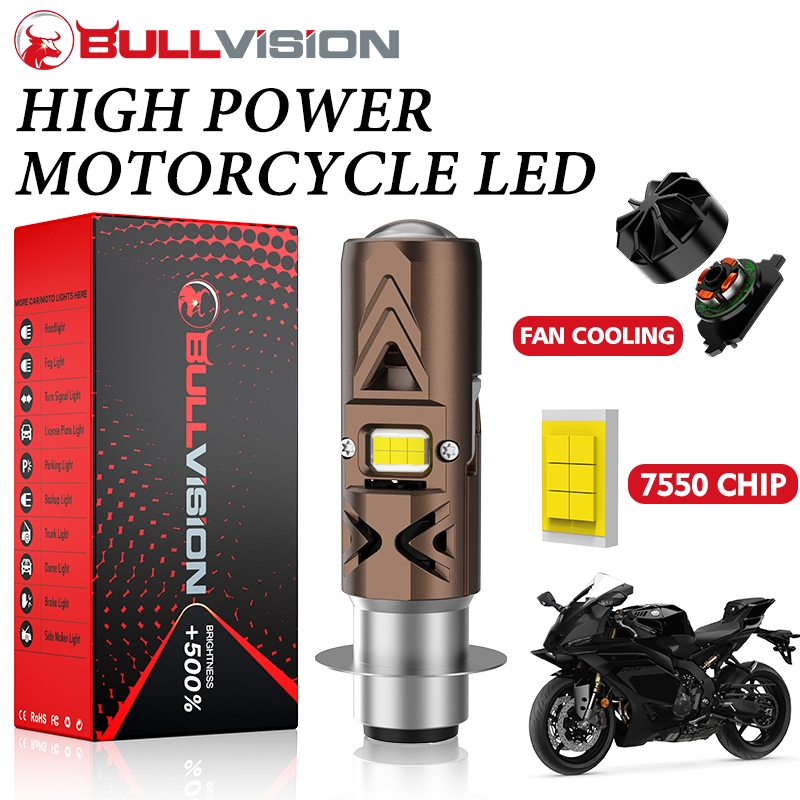 BULLVISION T19/P15D ไฟหน้ารถจักรยานยนต์สําหรับ Yamaha Suzuki Honda Mini โปรเจคเตอร์เลนส์ Plug and Pl