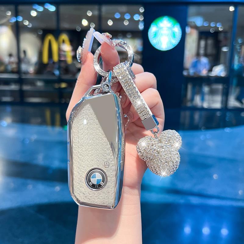 สําหรับ BMW TPU รถ Remote Key Case ผู้ถือพวงกุญแจสําหรับ BMW M60/iX1/iX2/iX3/XM/i4/i5/i7 ฝาครอบกุญแจ