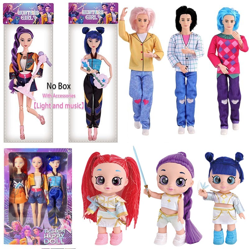KPop Demon Hunters Rumi พร้อมแสงและตุ๊กตาเพลงของเล่น Zoey Mira Movable Joint Action Figure ของเล่นของขวัญ