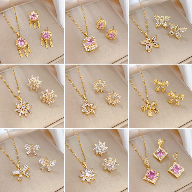 สุภาพสตรีโลหะผสม Jewellery ชุดคริสตัลสร้อยคอต่างหูชุดสุภาพสตรี Day & Party Jewellery แฟชั่น Jeweller