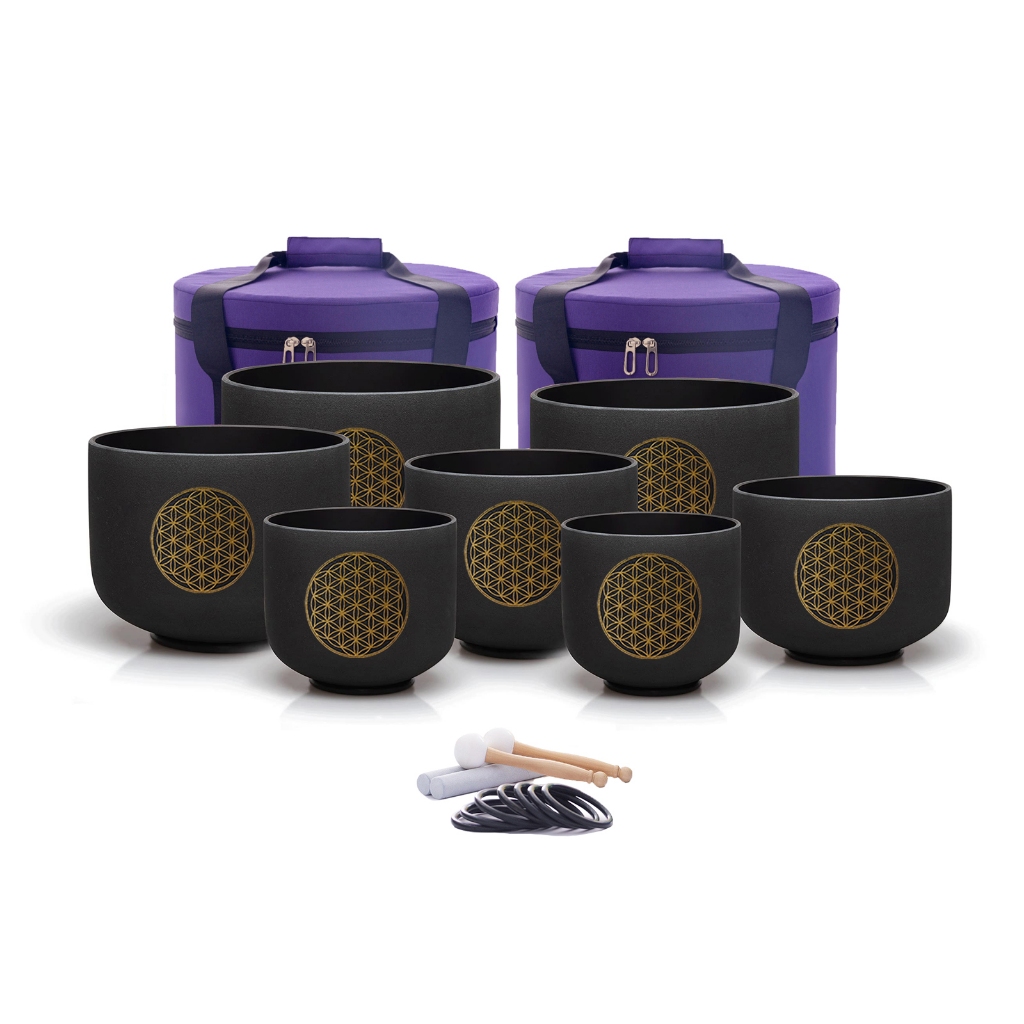 Hye-eun 7 ชิ้น 6-12 นิ้ว Professional เกรด A คริสตัลชามร้องเพลง 432Hz/440HZ เพื่อสุขภาพ