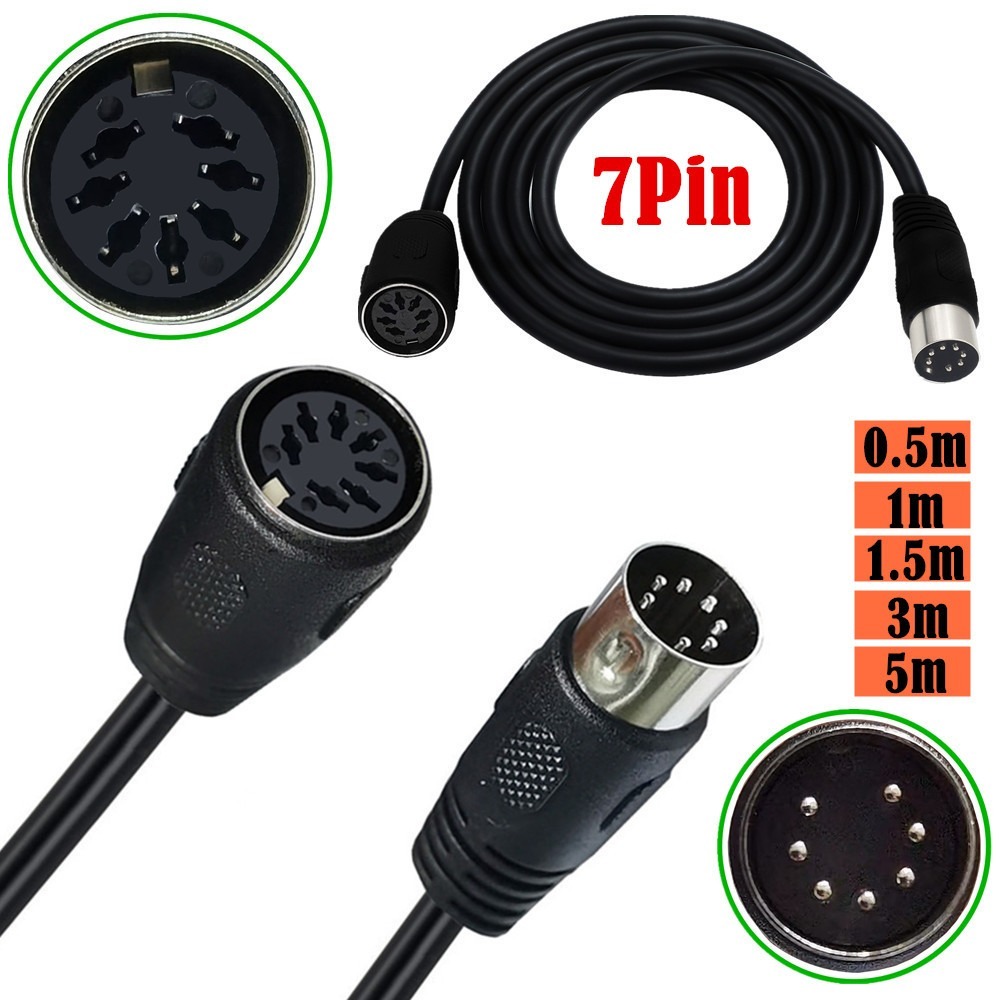 7 Pin Din Midi Cable Male to Female Controller Interface Audio Cable for Bang & Olufsen, Naim, Quad.